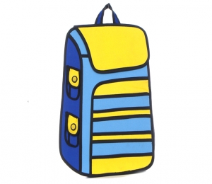 Комикс 3D сумка-рюкзак "Сollege" YELLOW ― Интернет-магазин оригинальных подарков Tuk-i-tuk.ru
