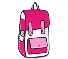 Комикс 3D сумка-рюкзак "BackPack" PINK  ― Интернет-магазин оригинальных подарков Tuk-i-tuk.ru