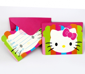 Набор пригласительных в конверте "Hello Kitty" 6 шт.