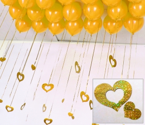 Украшение шаров "Золотые сердца"  ― Интернет-магазин оригинальных подарков Tuk-i-tuk.ru