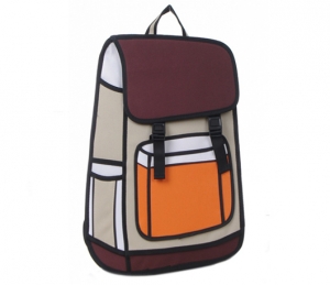 Комикс 3D сумка-рюкзак "Satchel" BROWN ― Интернет-магазин оригинальных подарков Tuk-i-tuk.ru