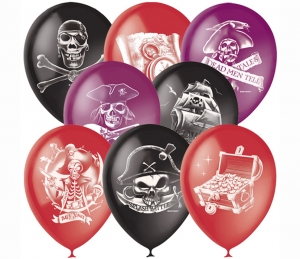 Шар "Пираты" красные,фиолетовые,черные. ― Интернет-магазин оригинальных подарков Tuk-i-tuk.ru