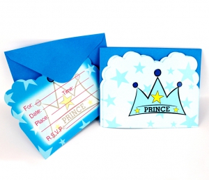 Набор пригласительных в конверте "Принц" 6 шт.