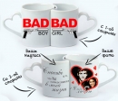 Набор парных кружек "BAD - BOY and GIRL" 