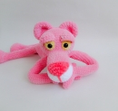 Вязанная игрушка розовая пантера ручная работа    