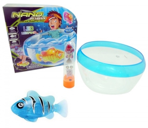 Плавающая рыбка-робот "Полосатик" с аквариумом ― Интернет-магазин оригинальных подарков Tuk-i-tuk.ru