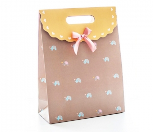 Подарочный пакет на липучке Слоны 32х24х10 см.  ― Интернет-магазин оригинальных подарков Tuk-i-tuk.ru