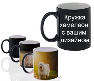 Кружка хамелеон с вашим дизайном черная ― Интернет-магазин оригинальных подарков Tuk-i-tuk.ru