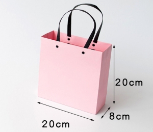 Подарочный пакет розовый 20 х 20 х 8 см.