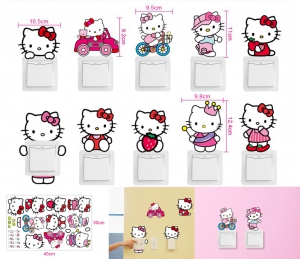 Набор стикеров для выключателя "Kitty"  ― Интернет-магазин оригинальных подарков Tuk-i-tuk.ru