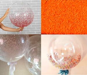 Оранжевые шарики для прозрачного шара БАБЛС и 18 дюймов ― Интернет-магазин оригинальных подарков Tuk-i-tuk.ru