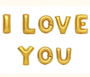 Набор шаров "I LOVE YOU" GOLD ― Интернет-магазин оригинальных подарков Tuk-i-tuk.ru