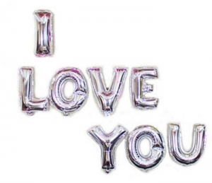 Набор шаров "I LOVE YOU" SILVER ― Интернет-магазин оригинальных подарков Tuk-i-tuk.ru