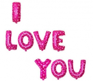 Набор шаров "I LOVE YOU" ROZE ― Интернет-магазин оригинальных подарков Tuk-i-tuk.ru