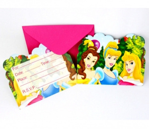 Набор пригласительных в конверте "Принцессы" 6 шт. ― Интернет-магазин оригинальных подарков Tuk-i-tuk.ru