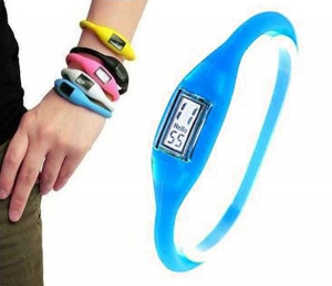 Силиконовый браслет с часами BLUE ― Интернет-магазин оригинальных подарков Tuk-i-tuk.ru