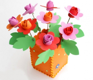 Набор сделай сам цветы в горшке "Розы"  ― Интернет-магазин оригинальных подарков Tuk-i-tuk.ru