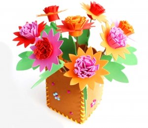 Набор сделай сам цветы в горшке "Тюльпаны"  ― Интернет-магазин оригинальных подарков Tuk-i-tuk.ru