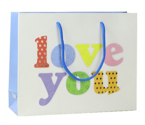 Подарочный пакет Love you 25х20х8 см.  ― Интернет-магазин оригинальных подарков Tuk-i-tuk.ru