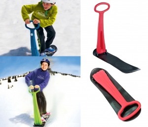 Зимний красный самокат "Ski scooter" ― Интернет-магазин оригинальных подарков Tuk-i-tuk.ru