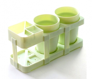Подставка для зубных щеток со стаканами зеленая