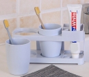 Подставка для зубных щеток со стаканами серая