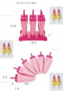 Розовые формы для приготовления мороженного "Ракета"