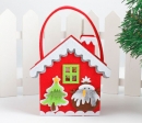 Сумочка-домик из фетра для новогоднего подарка "Снеговик"