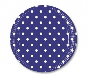 Набор фиолетовых тарелок "Горошек" 7 дюймов 10 шт.  ― Интернет-магазин оригинальных подарков Tuk-i-tuk.ru