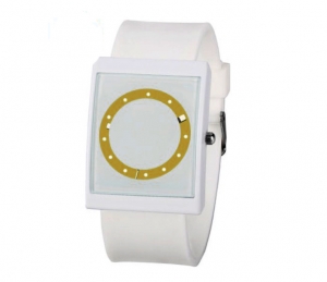 Наручные часы белые с желтым циферблатом ― Интернет-магазин оригинальных подарков Tuk-i-tuk.ru