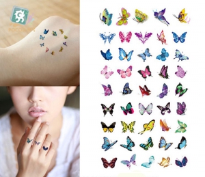 Временное Flash Tattoo "Пархающие бабочки" ― Интернет-магазин оригинальных подарков Tuk-i-tuk.ru