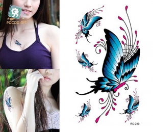 Временное Flash Tattoo "Волшебные бабочки" ― Интернет-магазин оригинальных подарков Tuk-i-tuk.ru