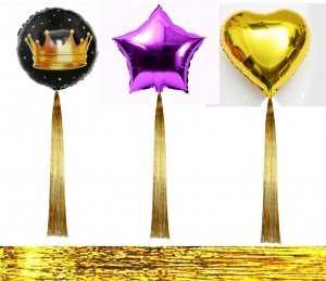 Дождик для декора шаров золото металлик 100 см  ― Интернет-магазин оригинальных подарков Tuk-i-tuk.ru