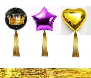Дождик для декора шаров золото металлик 50 см ― Интернет-магазин оригинальных подарков Tuk-i-tuk.ru