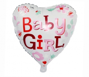 Шар на рождение сердце "Baby Girl"  ― Интернет-магазин оригинальных подарков Tuk-i-tuk.ru