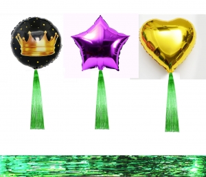 Дождик для декора шаров зеленый металлик 50 см ― Интернет-магазин оригинальных подарков Tuk-i-tuk.ru