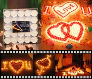 Белые свечи для романтика 50 штук ― Интернет-магазин оригинальных подарков Tuk-i-tuk.ru