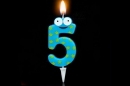 Свеча для торта с глазками цифра "5" 