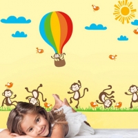 Настенный стикер "Веселые обезьянки" ― Интернет-магазин оригинальных подарков Tuk-i-tuk.ru
